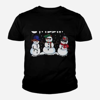 Chillin' With My Snowmies Funny Christmas Snowman Youth T-shirt | Crazezy UK