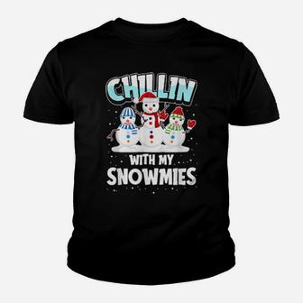 Chillin With My Snowmies Santa Youth T-shirt - Monsterry
