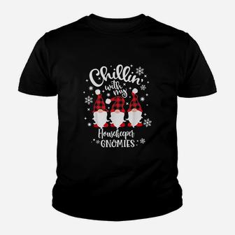 Chilling With My Gnomies Flannel Housekeeper Youth T-shirt | Crazezy CA