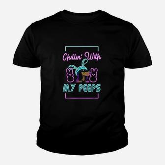 Chilling With My Peeps Funny Bunny Youth T-shirt | Crazezy AU