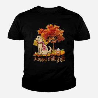 Chinook Dog Happy Fall Y'all Thanksgiving Day To Me Dad Mom Youth T-shirt | Crazezy UK