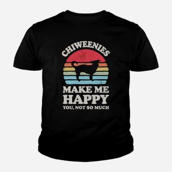 Chiweenies Make Me Happy You Not So Much Retro Dog Lover Youth T-shirt | Crazezy