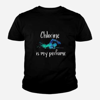 Chlorine Is My Perfume Swim Funny Swimmer Youth T-shirt | Crazezy CA