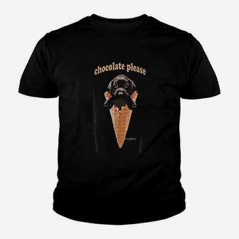 Chocolate Lab Puppy Ice Cream Cone Youth T-shirt | Crazezy