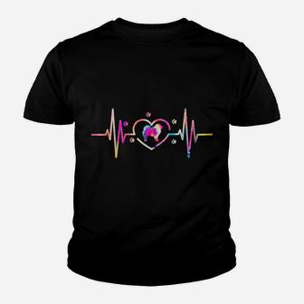 Chow Chow Mom Dad Tie Dye Heartbeat Dog Lover Youth T-shirt | Crazezy DE