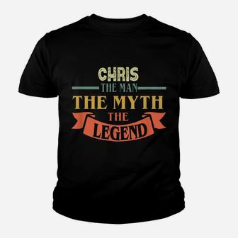 Chris The Man The Myth The Legend Custom Name Tee Youth T-shirt | Crazezy DE