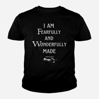 Christian I Am Fearfully And Wonderfully Made Tee Youth T-shirt | Crazezy CA