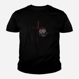 Christian Verse Religious Scripture Cross Youth T-shirt | Crazezy