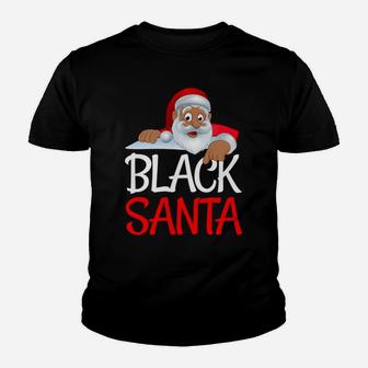 Christmas Black Lives Matter Santa African Design Sweatshirt Youth T-shirt | Crazezy