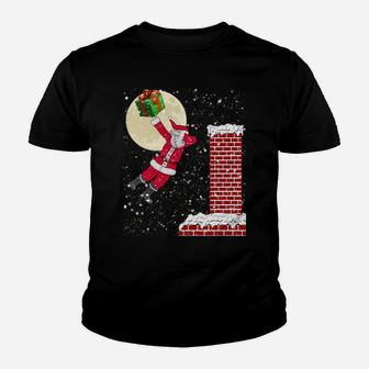Christmas Chimney Dunk Basketball Gift Dabbing Santa Sweatshirt Youth T-shirt | Crazezy UK