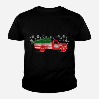 Christmas Classic Vintage Truck Snow Design Sweatshirt Youth T-shirt | Crazezy