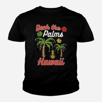 Christmas Deck The Palms Hawaii Pineapple Design Sweatshirt Youth T-shirt | Crazezy AU