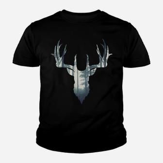 Christmas Deer Hunting | Forest Gift For Hunters Youth T-shirt | Crazezy
