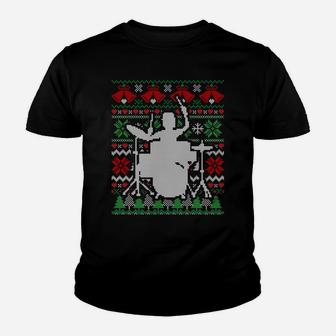 Christmas Drum Drummer Gift Youth T-shirt | Crazezy