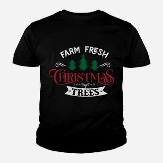Christmas Farm Fresh Christmas Trees Youth T-shirt | Crazezy UK