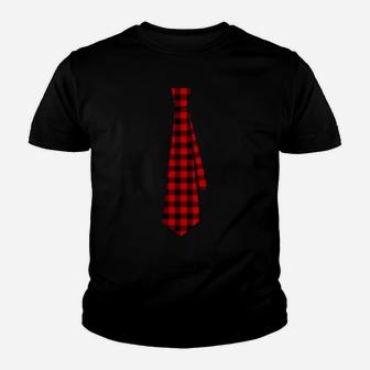 Christmas Gift For Men Dad Husband Buffalo Plaid Check Tie Sweatshirt Youth T-shirt | Crazezy