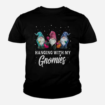 Christmas Gifts Hanging With My Gnomies Funny Garden Gnome Youth T-shirt | Crazezy DE