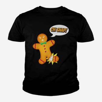 Christmas Gingerbread Man Snap Broken Leg Design Youth T-shirt | Crazezy DE