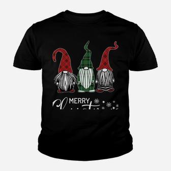 Christmas Gnomes In Plaid Hats Funny Gift Merry Xmas Graphic Youth T-shirt | Crazezy DE