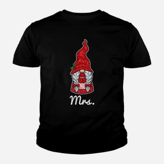 Christmas Gnomes Mrs Couple Matching Outfit Xmas Gift Women Youth T-shirt | Crazezy