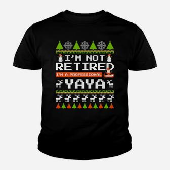 Christmas Grandma Yaya Ugly Sweater Xmas Gifts Sweatshirt Youth T-shirt | Crazezy