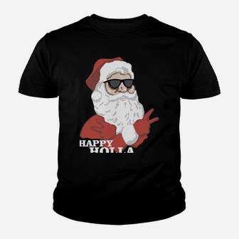 Christmas Happy Holla Days Santa Claus Youth T-shirt | Crazezy
