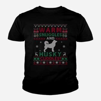 Christmas Husky Dog Ugly Sweater Style Sweatshirt Youth T-shirt | Crazezy CA