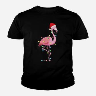 Christmas Lights Flamingo Lover Funny Xmas Gift Youth T-shirt | Crazezy