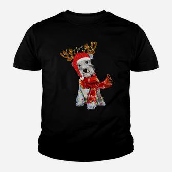 Christmas Lights Schnauzer Dog Lover Dog Dad Dog Mom Sweatshirt Youth T-shirt | Crazezy AU