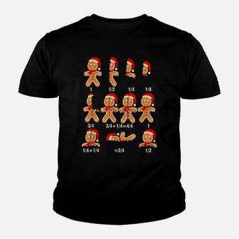 Christmas Math Teacher Equation Gingerbread With Santa Hat Youth T-shirt | Crazezy