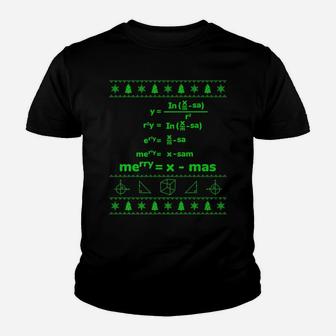 Christmas Merry Xmas Math Equation Design Youth T-shirt | Crazezy DE