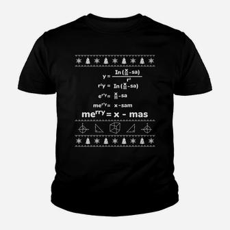 Christmas Merry Xmas Math Equation Formula Design Youth T-shirt | Crazezy DE