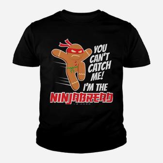Christmas Ninjabread Man Funny Gingerbread Design Sweatshirt Youth T-shirt | Crazezy