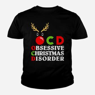Christmas Obsessive Disorder Reindeer Design Sweatshirt Youth T-shirt | Crazezy