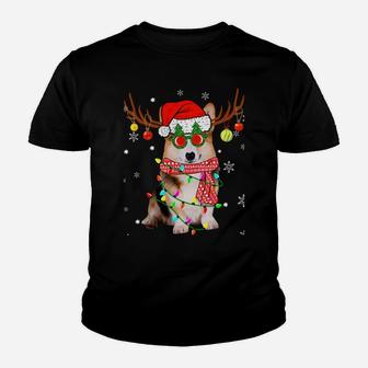 Christmas Pajama Corgi Xmas Lights Dog Dad Mom Sweatshirt Youth T-shirt | Crazezy CA