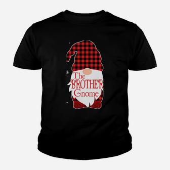 Christmas Pajama Family Gift Brother Gnome Buffalo Plaid Youth T-shirt | Crazezy