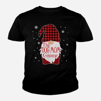 Christmas Pajama Family Gift Dog Mom Gnome Buffalo Plaid Youth T-shirt | Crazezy