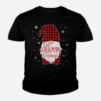 Christmas Pajama Family Gift Grampa Gnome Buffalo Plaid Youth T-shirt | Crazezy