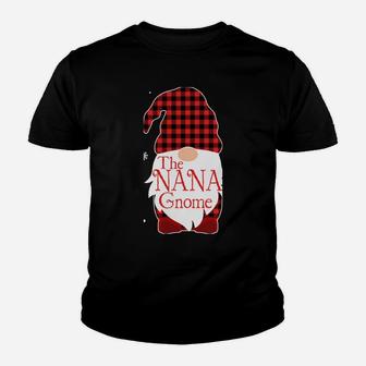 Christmas Pajama Family Gift Nana Gnome Buffalo Plaid Youth T-shirt | Crazezy CA