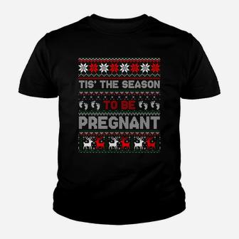 Christmas Pregnancy Announcement Gift Ugly Xmas Sweater Sweatshirt Youth T-shirt | Crazezy UK