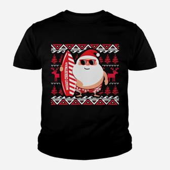 Christmas Santa Claus Hawaii Ugly Sweater Design Sweatshirt Youth T-shirt | Crazezy UK