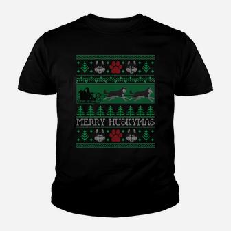 Christmas Siberian Husky Dog Funny Husky Ugly Christmas Sweatshirt Youth T-shirt | Crazezy AU