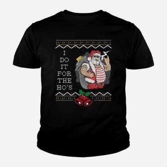 Christmas Tattoo Santa Claus I Do It For The Hos Funny Ugly Youth T-shirt | Crazezy