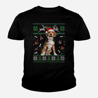Christmas Tree Beagle Pajama Lights Dog Dad Mom Youth T-shirt | Crazezy