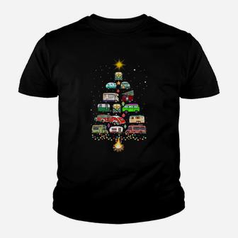 Christmas Tree Camper Vehicles Camping Rving Trailers Gift Youth T-shirt | Crazezy AU