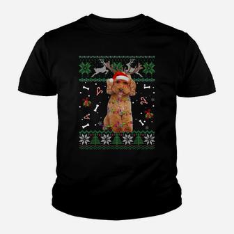 Christmas Tree Poodle Pajama Lights Dog Dad Mom Youth T-shirt | Crazezy