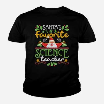 Christmas Xmas Holiday - Santa's Favorite Science Teacher Sweatshirt Youth T-shirt | Crazezy