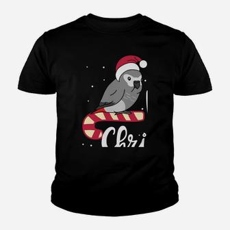 Chubby African Grey Parrot Merry Christmas Kawaii Sweatshirt Youth T-shirt | Crazezy DE