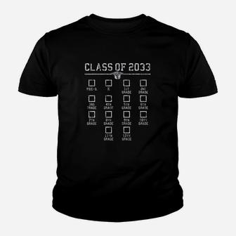Class Of 2033 Graduation With Space For Checkmarks Youth T-shirt | Crazezy DE