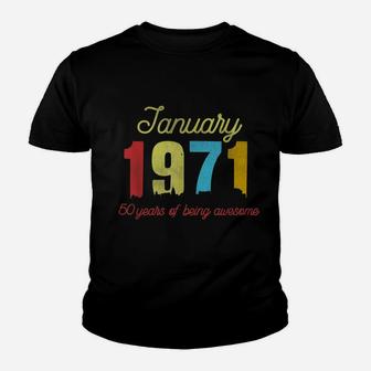 Classic January 1971 50 Years Old Retro 50Th Birthday Gift Youth T-shirt | Crazezy AU